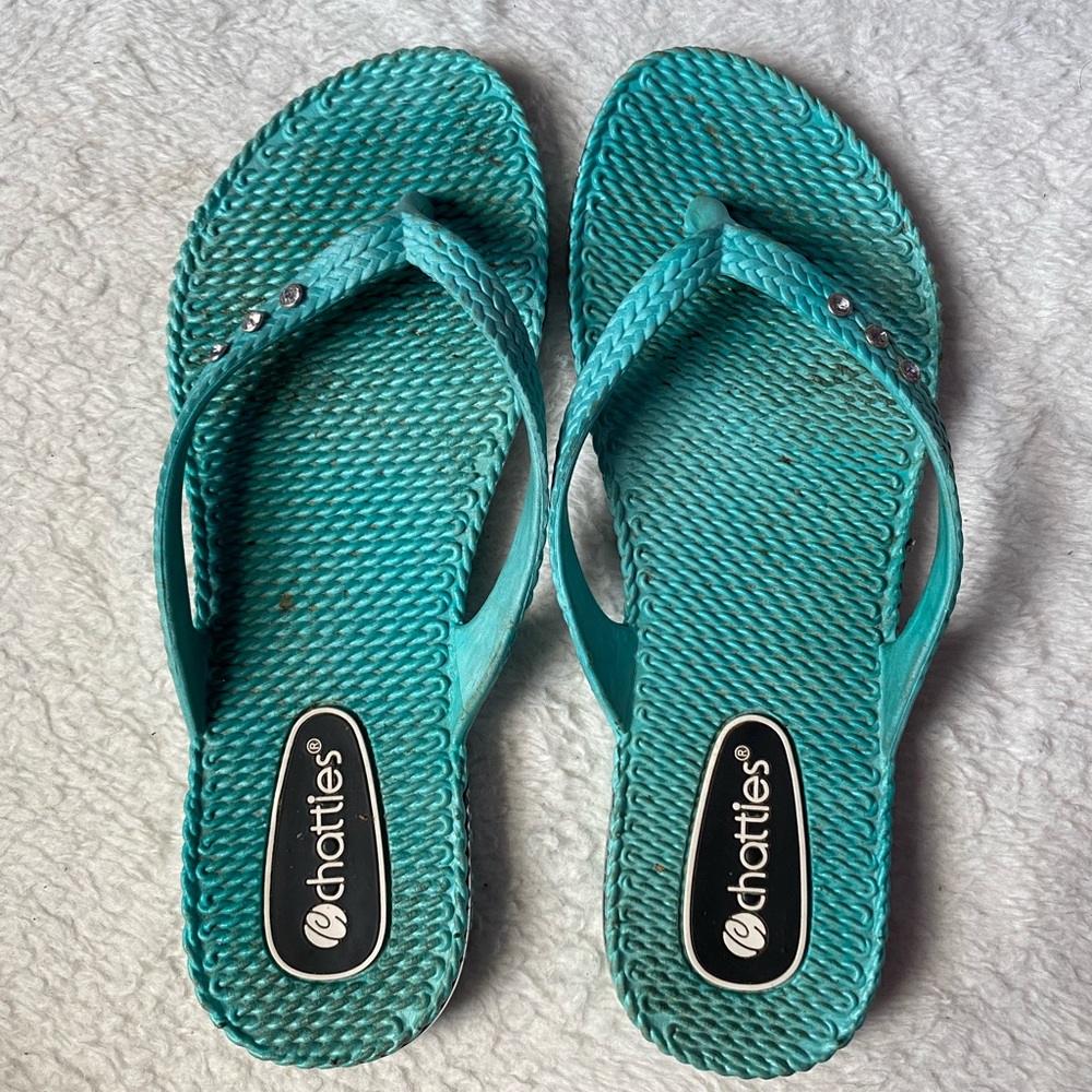 Chatties Turquoise Flip Flops